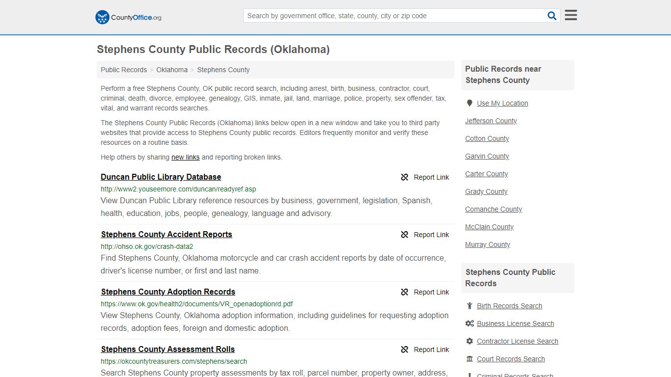 Public Records - Stephens County, OK (Business, Criminal ...